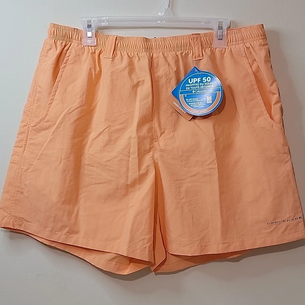 Men's Columbia Backcast III Swim‎ Water Shorts, Bright Nectar, Large, NWT